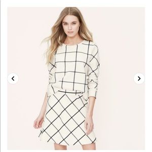 Loft Windowpane Circle Skirt